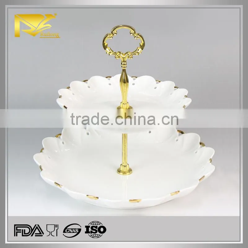China supplier ceramic large two handled soup tureens, rimmed soup holder