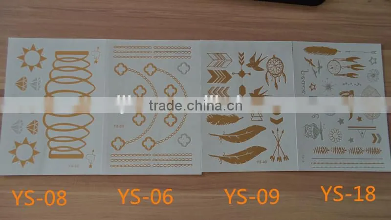 jewelry tattoo Flash Tattoos Newest Temporary gold silver tattoos 15*20CM