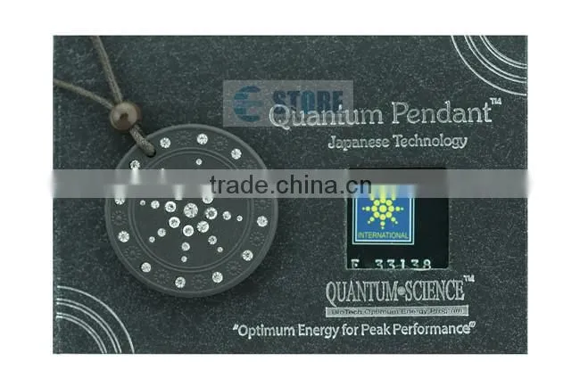 Super Star Scalar Energy Quantum Pendant with CZ Diamond + Negative Ion Card