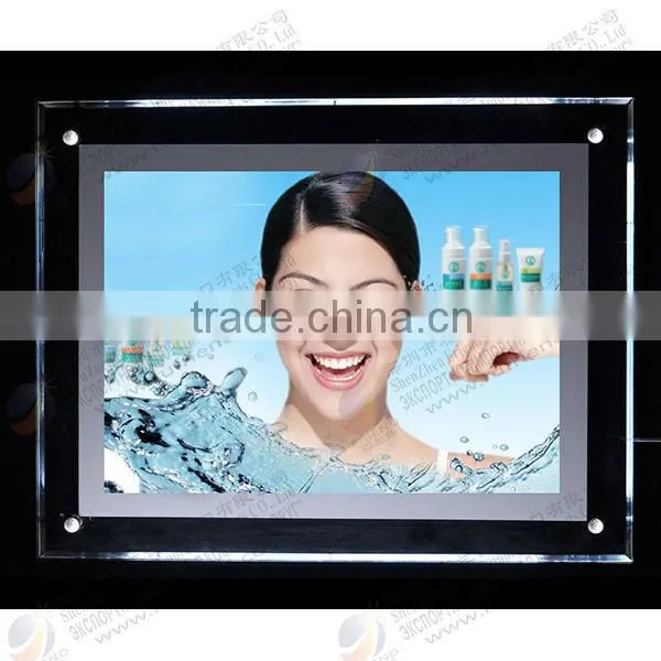 illuminated edgelit acrylic led photo frame led light box
