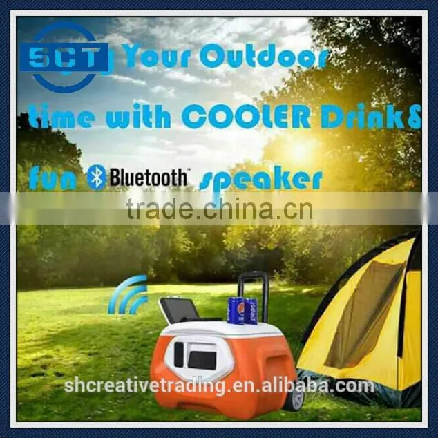 High Quality Cooler Box with Bluetooth Speaker Orange