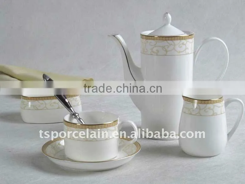 15pcs decal bone china coffee set with royal designs