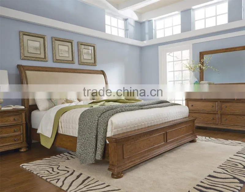 american style Paxton King Sleigh Bed w/ Upholstered Headboard AS-B45