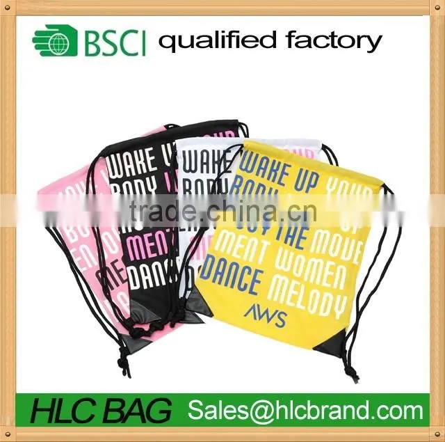 Customized Logo Branded Promotional Drawstring Bag with leather
