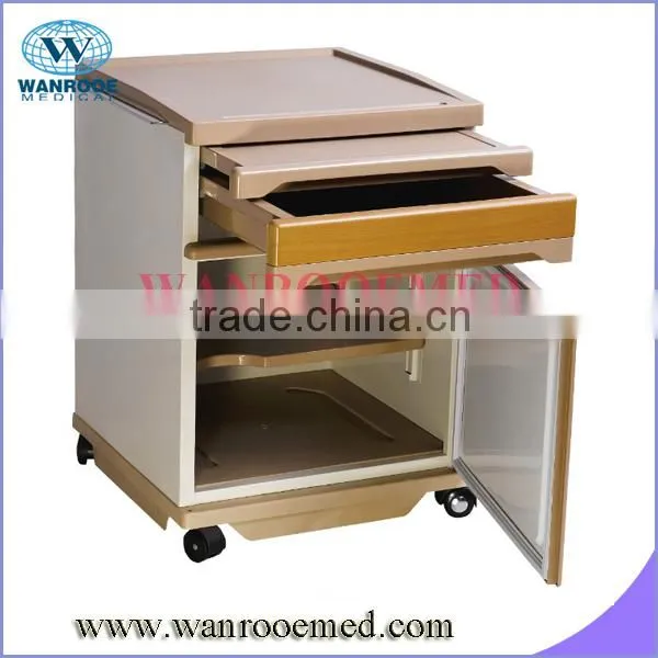 BC010E with Over bed Table Wooden bedside locker