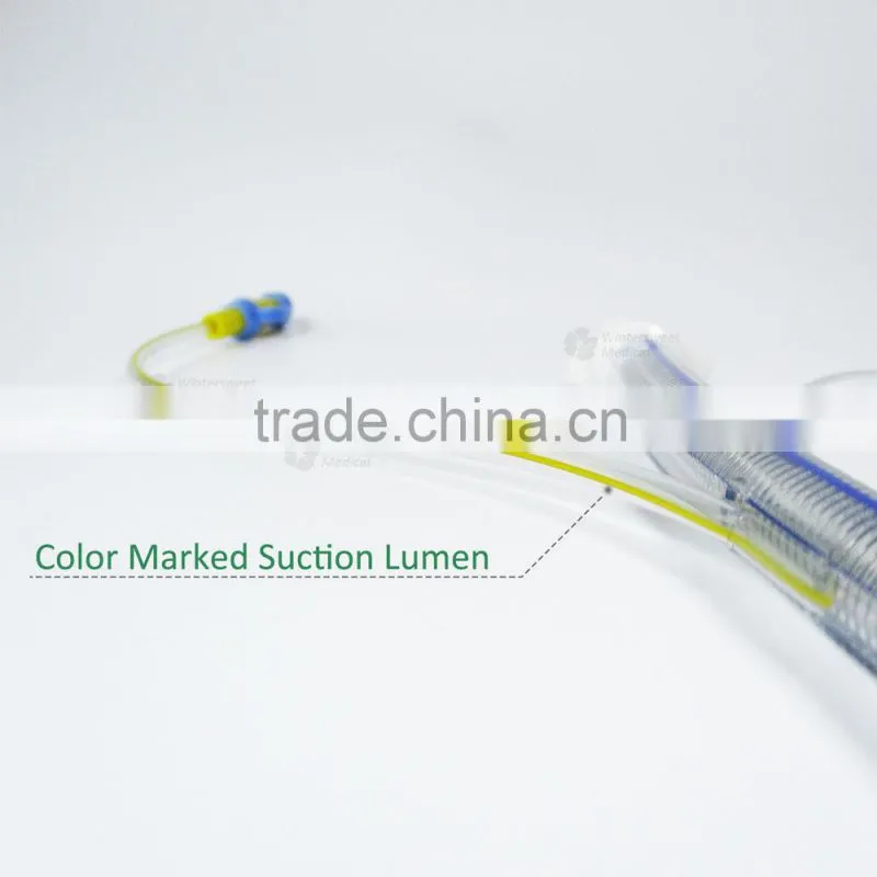Reinforced spray wire endotracheal tube with suction lumen