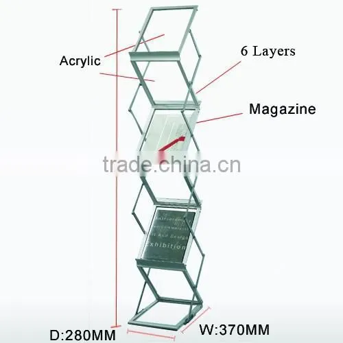 A4 size foldable acrylic leaflet rack