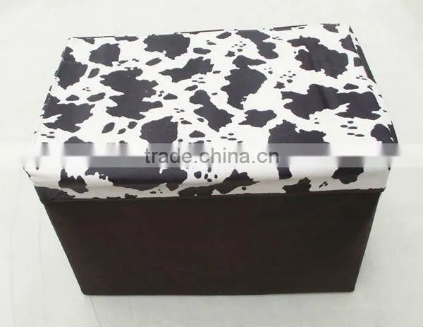 Multi-function Rectangle Folded Leahter Storage Box Stool