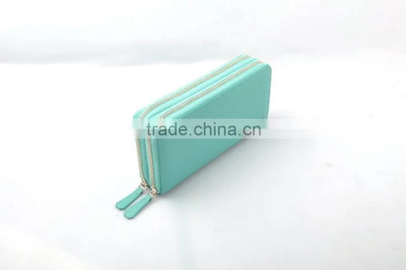 TOPRANK travel document wallet anti rfid, Double zipper travel rfid wallet bag, credit card wallet green