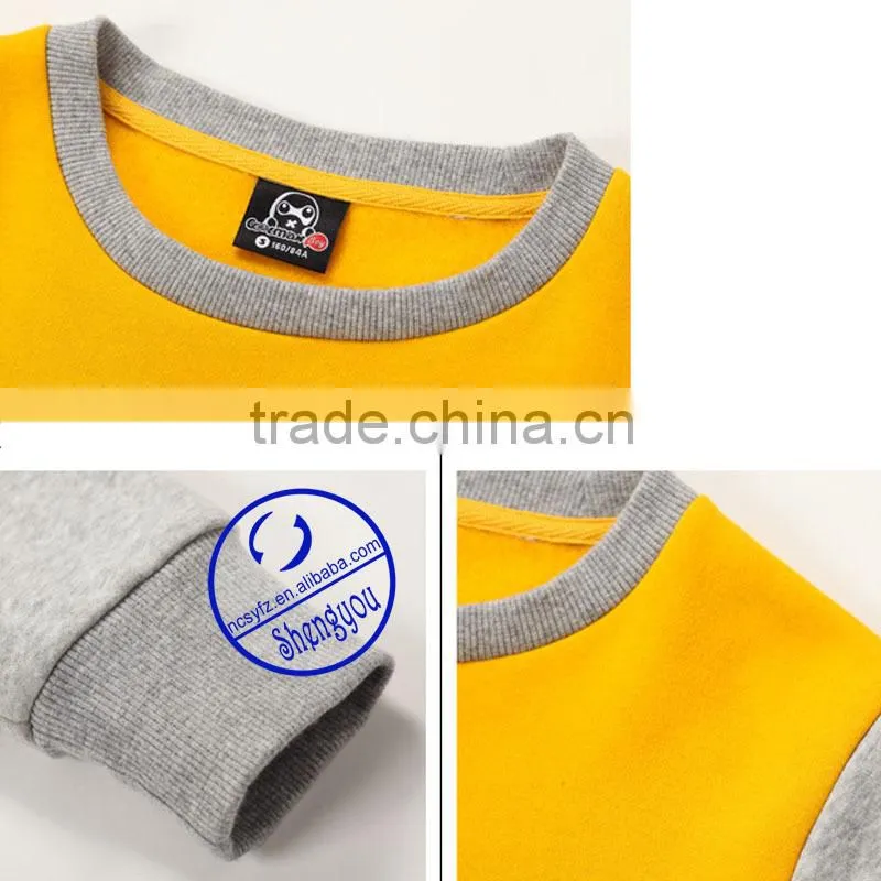 Wholesale custom 100 polyester mens two color sweatshirt with pocket