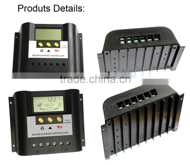 12V 24V automatic distinguish PWM solar panel battery regulator charge controller