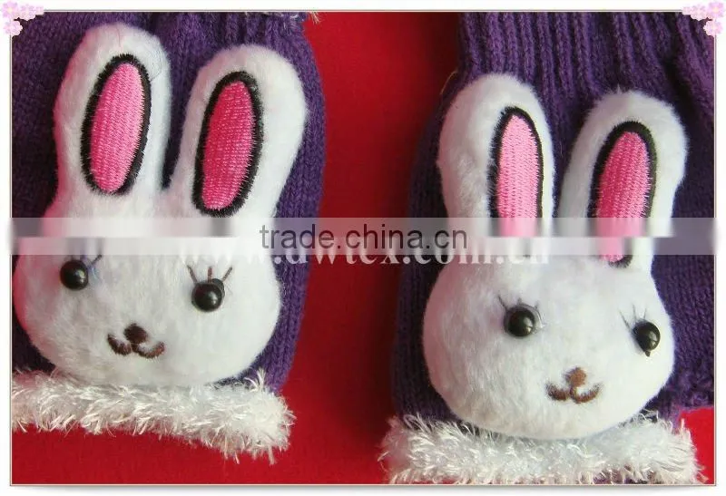 Knitted animal fingerless gloves