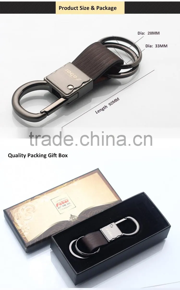 D Shape Hanger Multi Rings Leather Key chains
