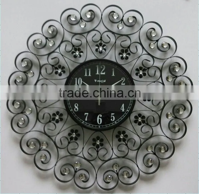 Christmas gift fashion wall clock metal wall clock home decor A battery wall clock Metal clock