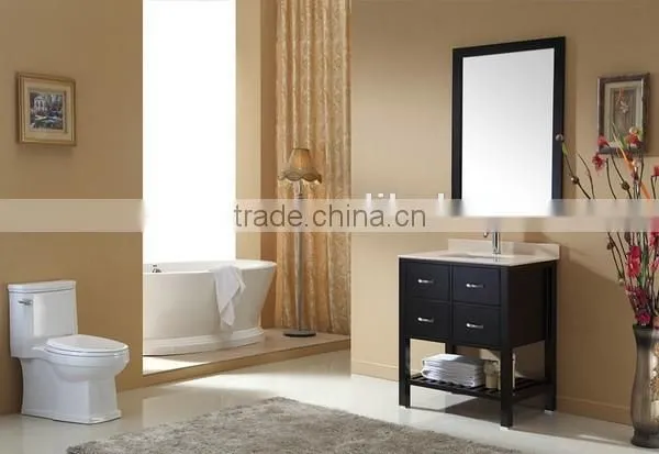 Modern Classic Design Bathroom Furniture Single basin Cabinet Oak wood Wash Basin Vanity No.3201A
