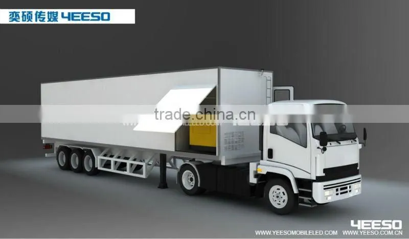 Hot !!!YEESO Mobile stage container C40 , outdoor billboard , night movies with P8 led display screen for popular concerts!