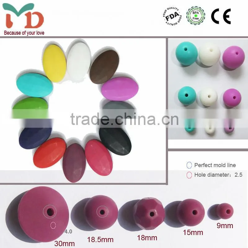 2015 silicone baby jewelry, chew bead silica gel