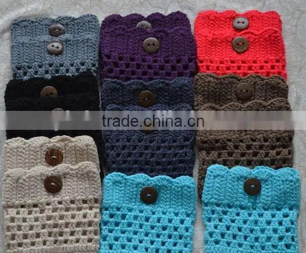 varies colors flower crochet patterns for knitted leg warmers