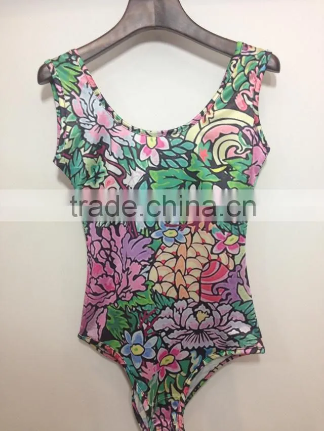 Fashion digital printing Women swimsuit,Digital sublimation transfer print women one piece swimsuit, swimming wear