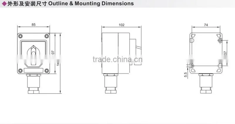 IIC DIP Explosion proof corrosion proof lighting switch