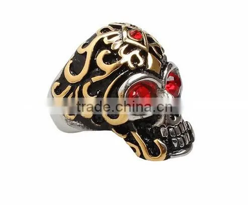 Vintage Men's Ring Skull Punk Titanium Steel Stainless Steel Ring