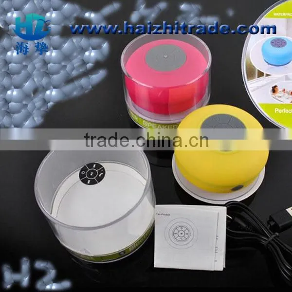 Most popular bulit-in li-ion battery bluetooth waterproof mini speaker and sucking disc function