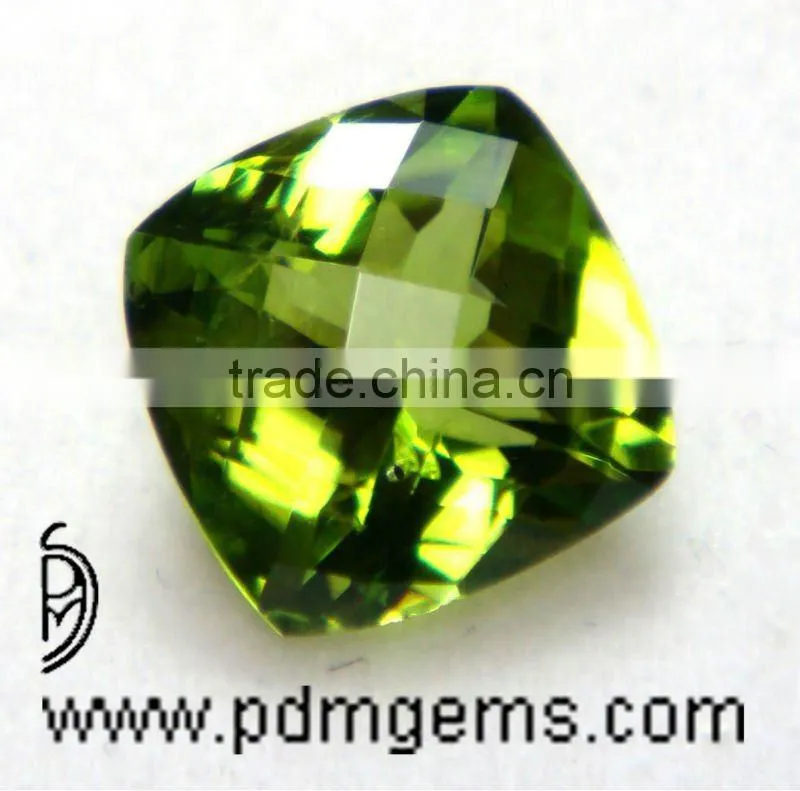 Peridot Cushion Checker Checkerboard Color Gemstone From Manufacturer
