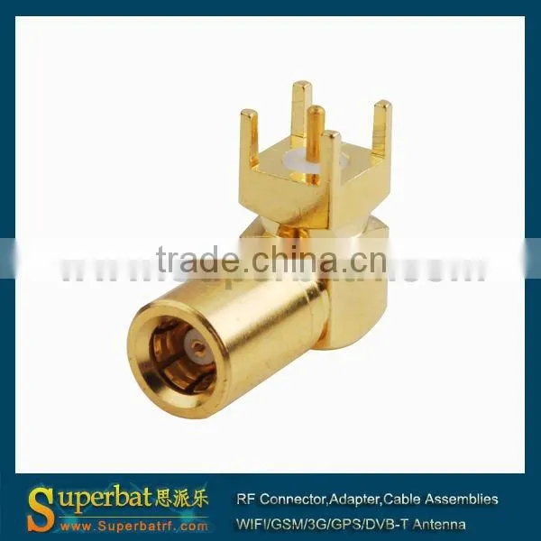 smb thru hole Plug right angle PCB Mount fakra smb antenna connectors