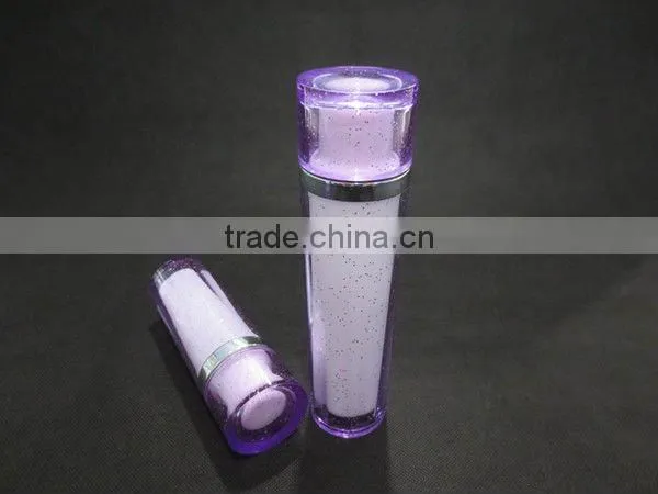 Plastic Cosmetic Packaging, Drum Shaped Acrylic Cream Jar and Cylindrical Lotion Bottle