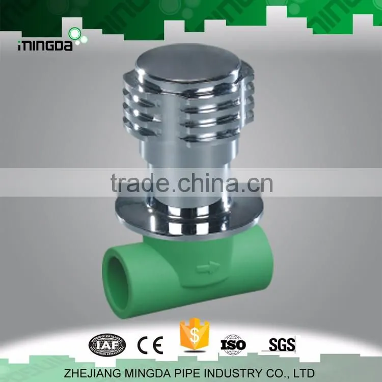 MD 1/2 ,3/4 ,1 inch cheap plastic ppr brass ball valve for hot and cold water brass ppr stop gate valve pvc valve factory