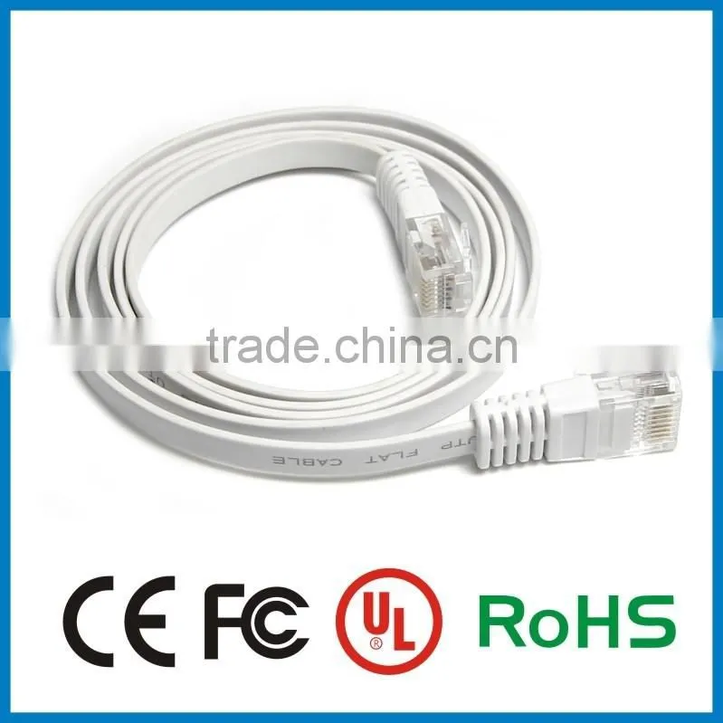 APBG White FLAT Ethernet 3m UTP CAT6 Patch Cord Network Cable