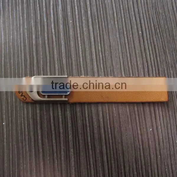 Narrow Slip Brown With Metal PU Label for Casual Wear