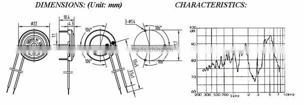 FBPT2213 buzzer with wire buzzer with pin computer speaker magnetic buzzer (FBELE)