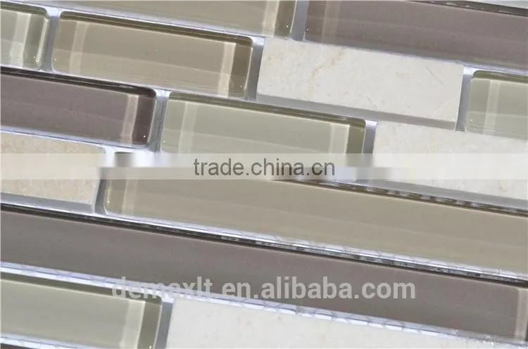 Fashionable Strip Brown Glass Mosaic Dark Brown Mixed Color