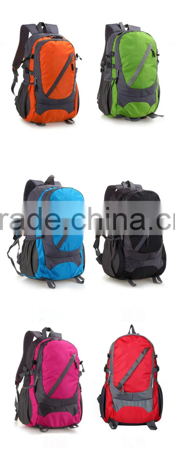 2015 hot sale fashion design orange color hiking and camping packback bag for sale