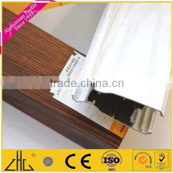6063 wood grain aluminum alloy extrusion for window series to construction