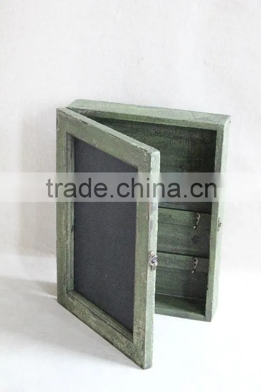 Vintage grey white Small wooden key box