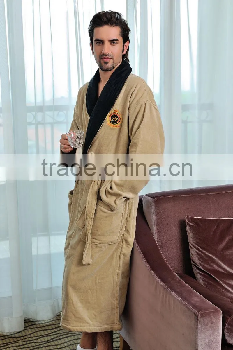 Microfiber Mens Bahtrobe with Stain Border