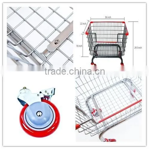 Metal Laundry Cart with Double Pole Rack