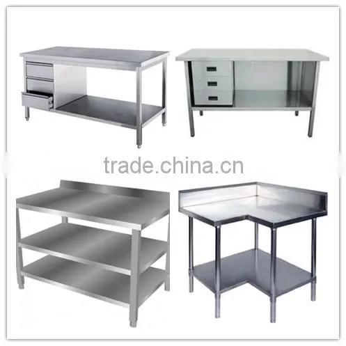 Stainless Steel Work Table with Cabinet and Drawers
