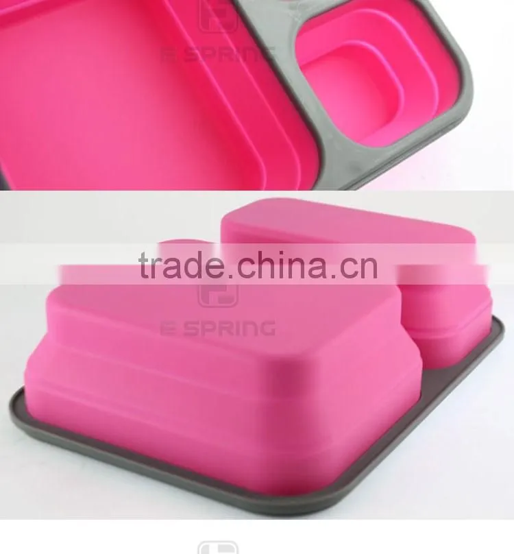 3 Compartments Microwave Bento Lunch Box Set For Kids Multifunctional Lunchbox