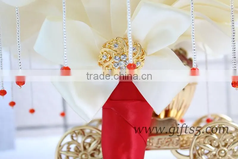 Handmade Gorgeous Brooch Bouquet, red and Silver Wedding Brooch jewelry Bouquet