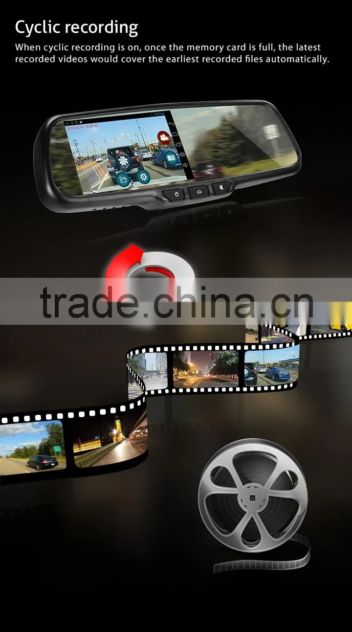 5inch Android mirror +car dvr+wifi+SIM card+GPS navigator+reverse camera diplay all in one rearview mirror