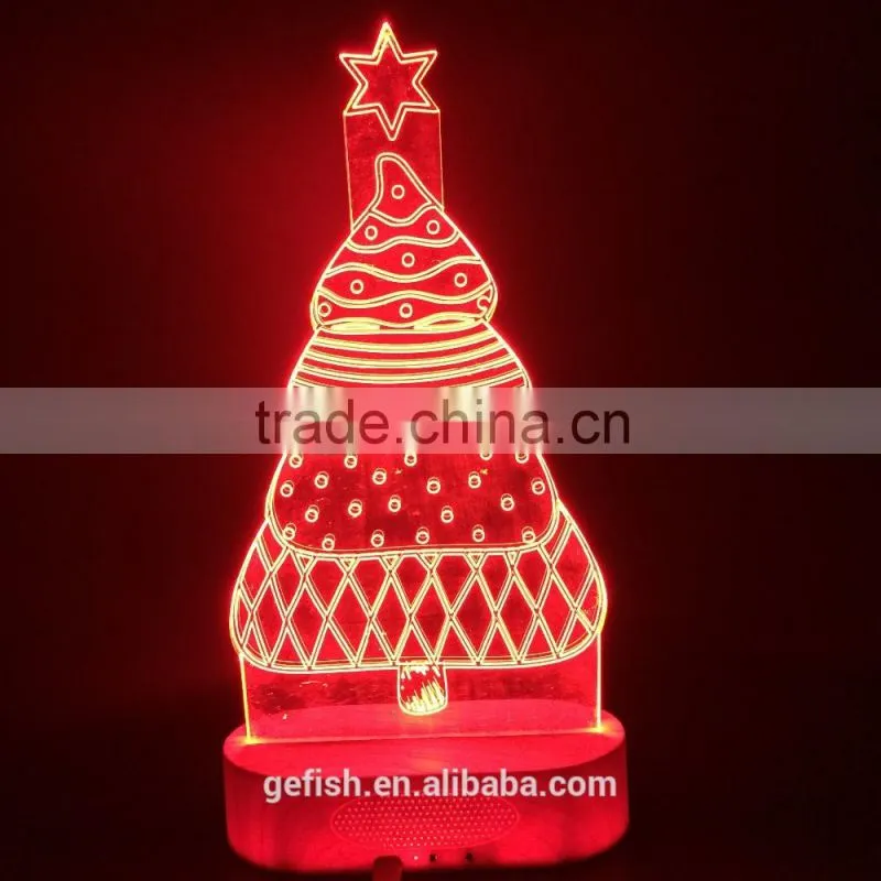USB style hot sale night lighting acrylic 3D table lamp with laser cutting