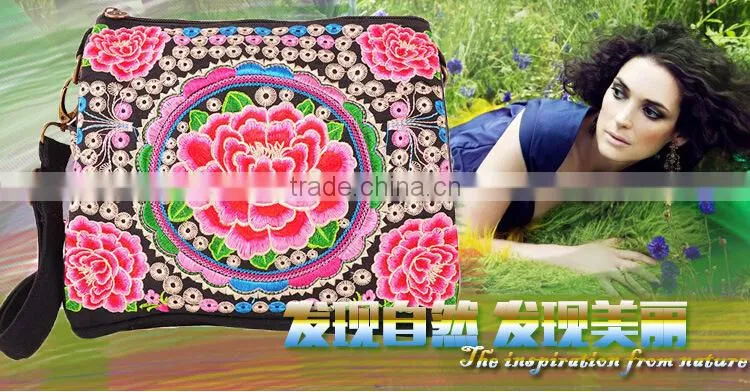 Chinese wholesale embroidery canvas messenger bag shoulder bags for women