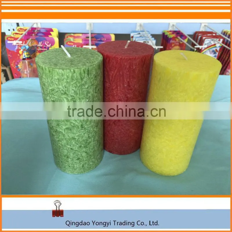 mlti-size scented colorful pillar candle