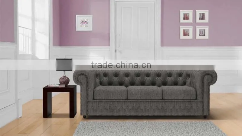 Foshan custom made furniture color optional 3 seater wooden handcrafted backrest chesterfield sofa