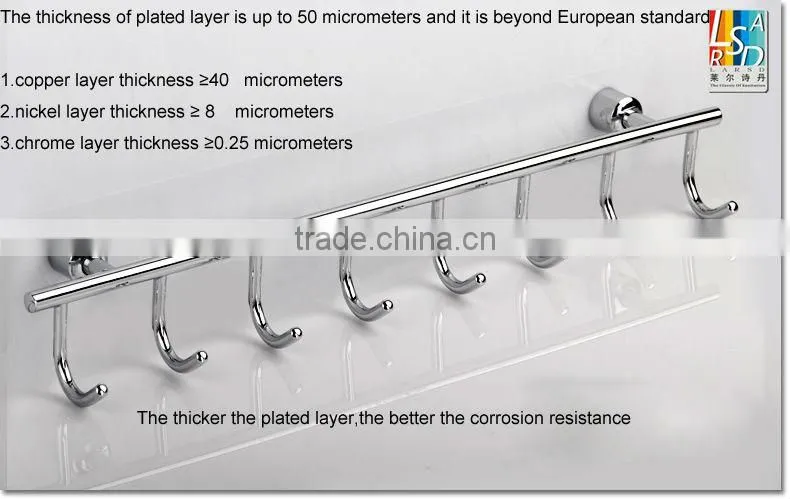 Bathroom chrome plated brass wall hooks