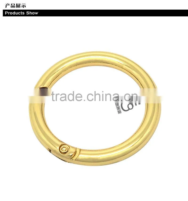 Metal Accessories For Handbag Circle Gold Metal Spring Buckle