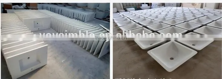 high quality white undermount man-made stone kitchen sink